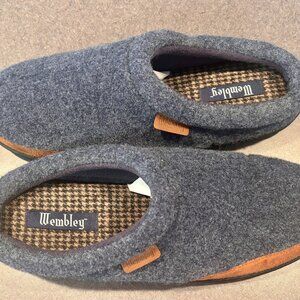 Wembley Felt Slip on Clog Mens Slippers Fleece Lined Wool Memory Foam L 9.5-10